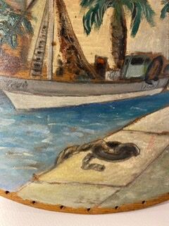 Ancient painting, Marine, the Riviera 50/60s