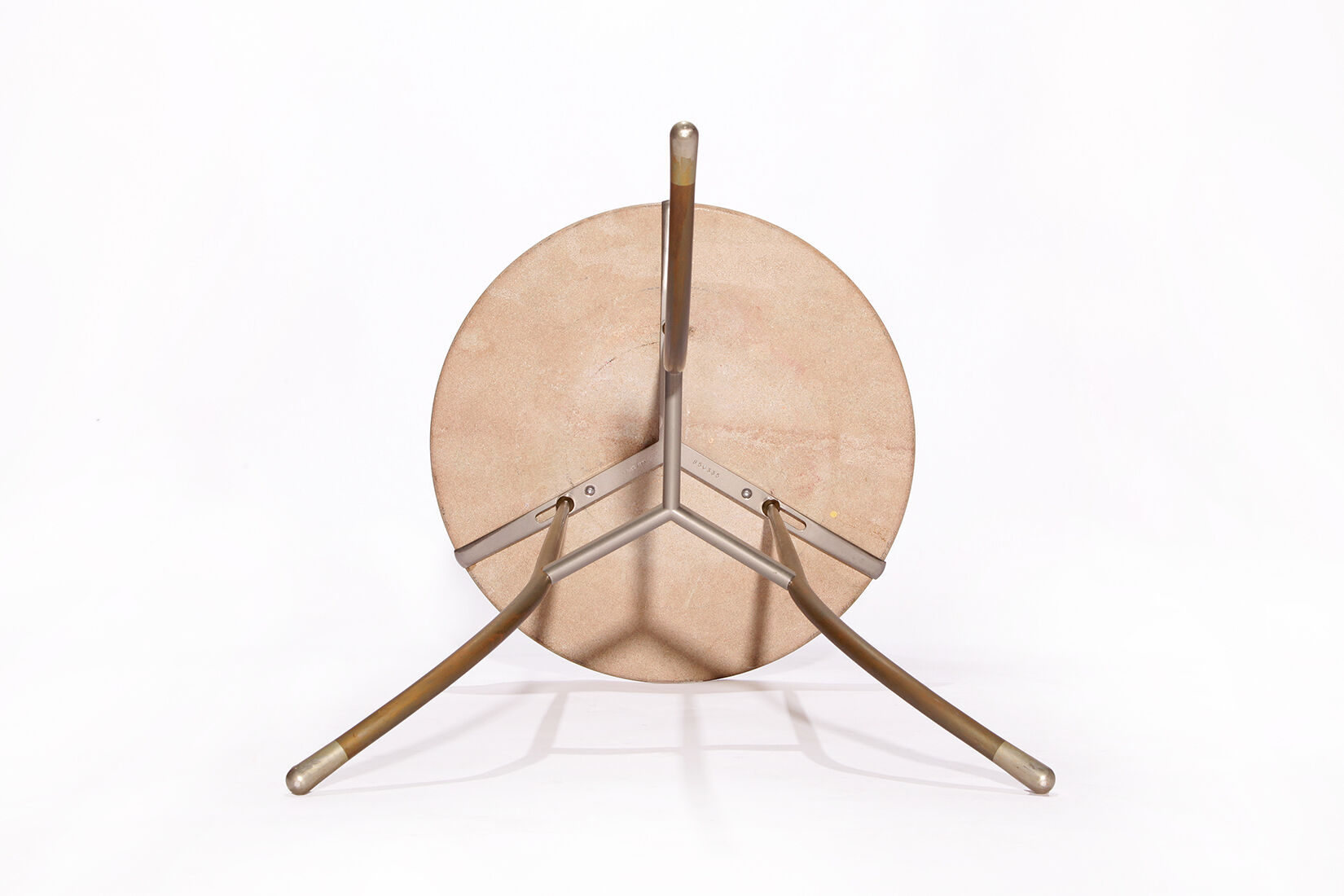 Cedric Hartman bronze side table with bevelled granite top, USA 70s