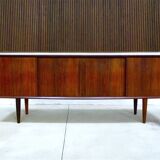 Minimalist Sideboard with Curved Front by Svend Aage Madsen for H.P. Hansen, Denmark 1960s