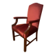 fauteuil de bureau en acajou et velours rouge