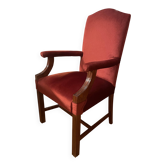 fauteuil de bureau en acajou et velours rouge