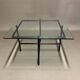 Glass and metal coffee table design 1950.