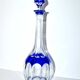 Bristol carafe in saint-louis crystal - blue lined decoration overlay cut