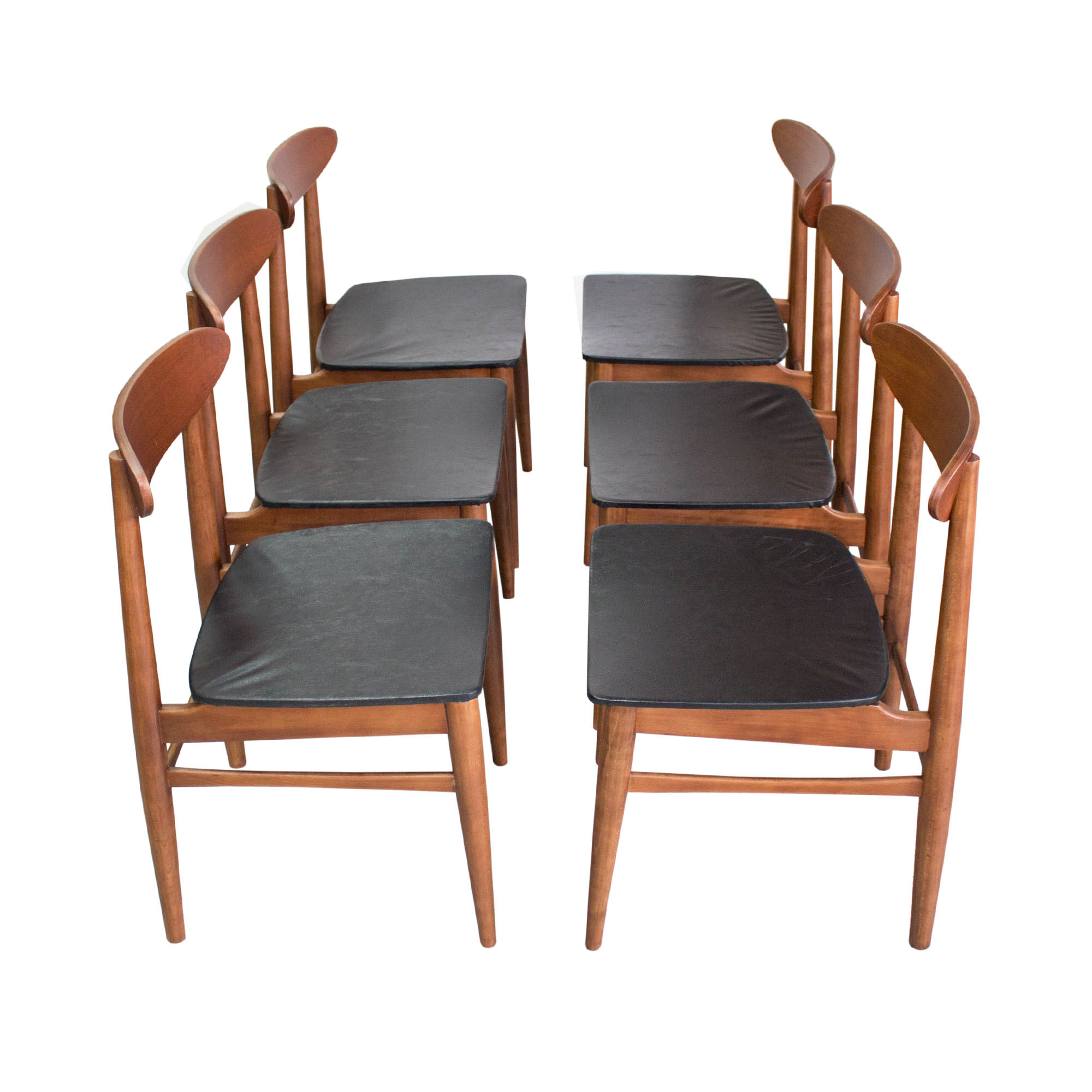 Set of 6 the 1960s Danish teak chairs