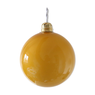 Orange round opaline hanging lamp vintage