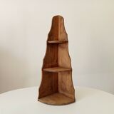 Antique wooden corner wall shelf
