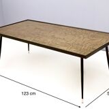 Elegant Rectangular Vintage Etched Brass Coffee Table by G. Urs, Italy