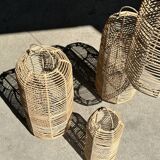 Small lantern-shaped rattan suspension H35 D15