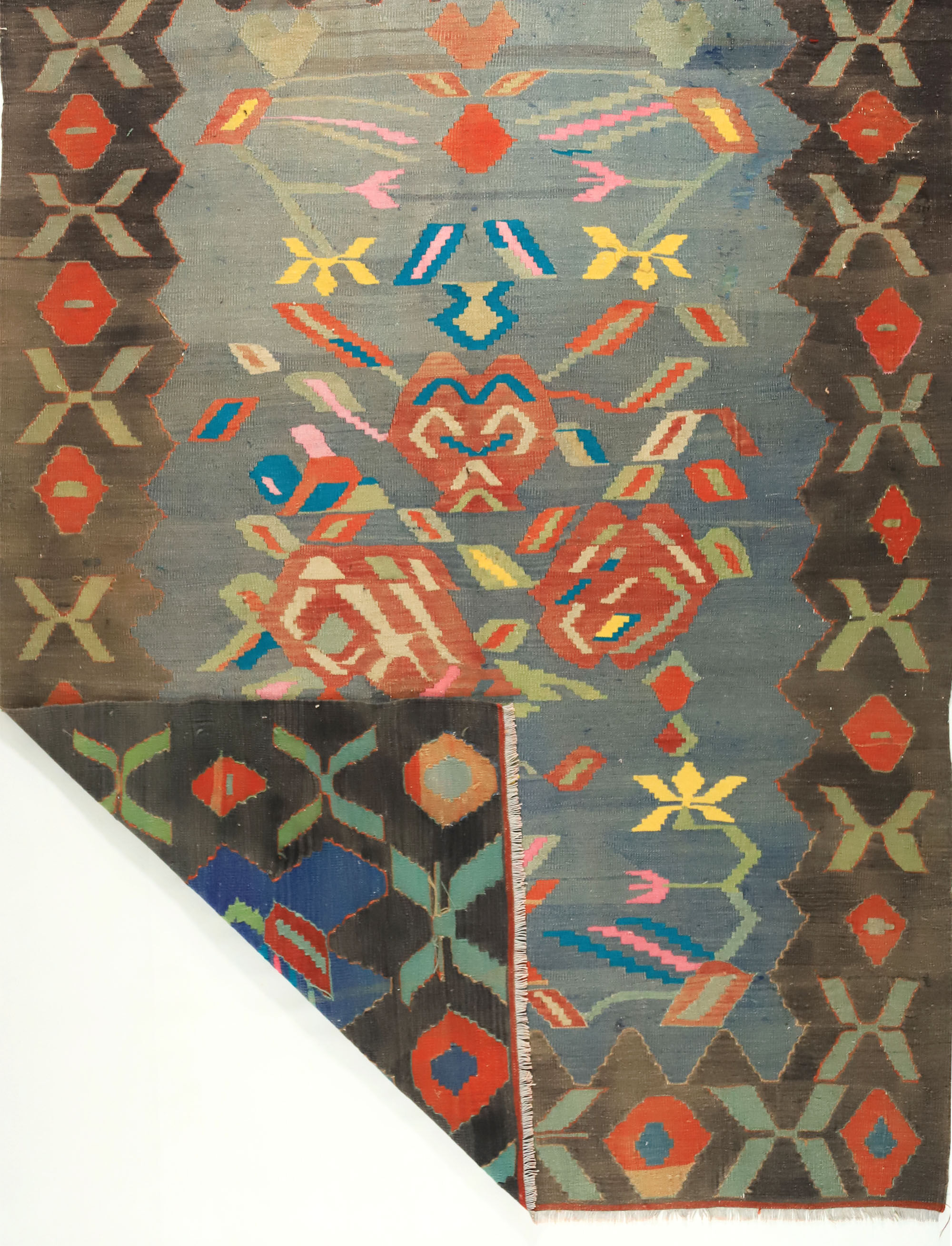 Anatolian handmade kilim rug 242 cm x 178 cm