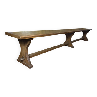 Oak bench for monastery farm table