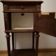 Empire style bedside table, marble tray, marble interior