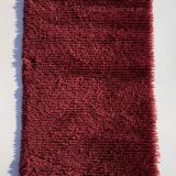 Tapis Rya en laine tissé à la main, design scandinave rouge vintage, années 1970