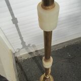 Lampadaire vintage en bronze , laiton et onyx, trépied