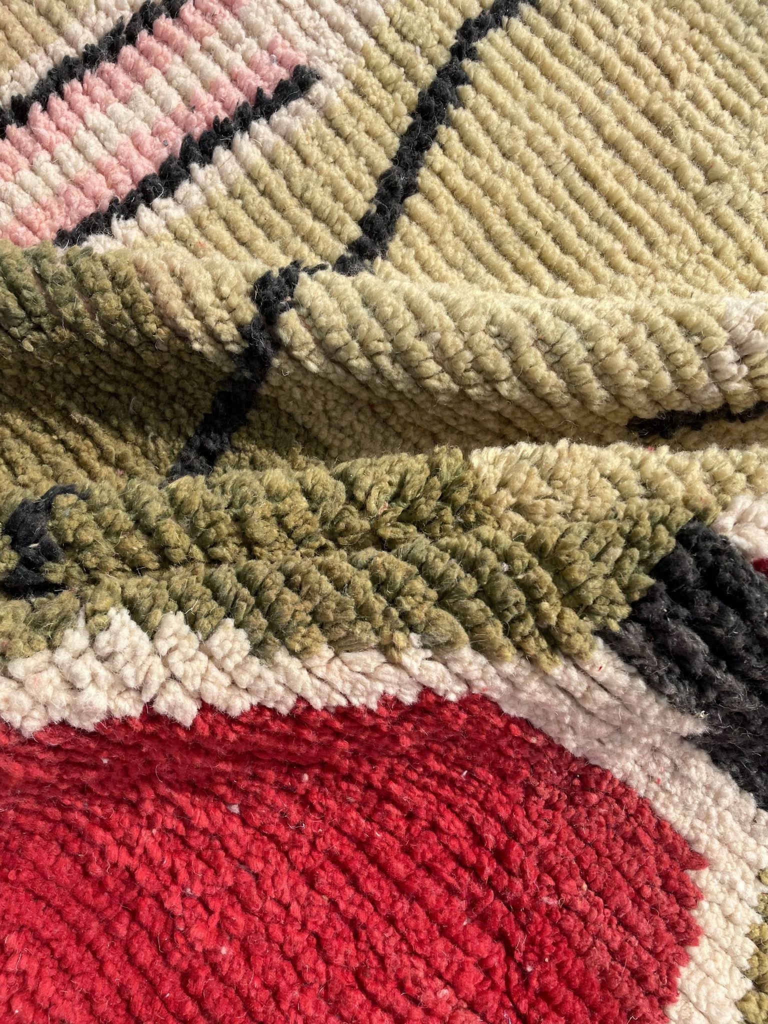 Large Moroccan Berber Rug Boujaad in Wool ideal Living room or bedroom, 200x290 cm