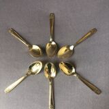 6 mocha spoons gilded with fine gold