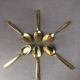 6 mocha spoons gilded with fine gold