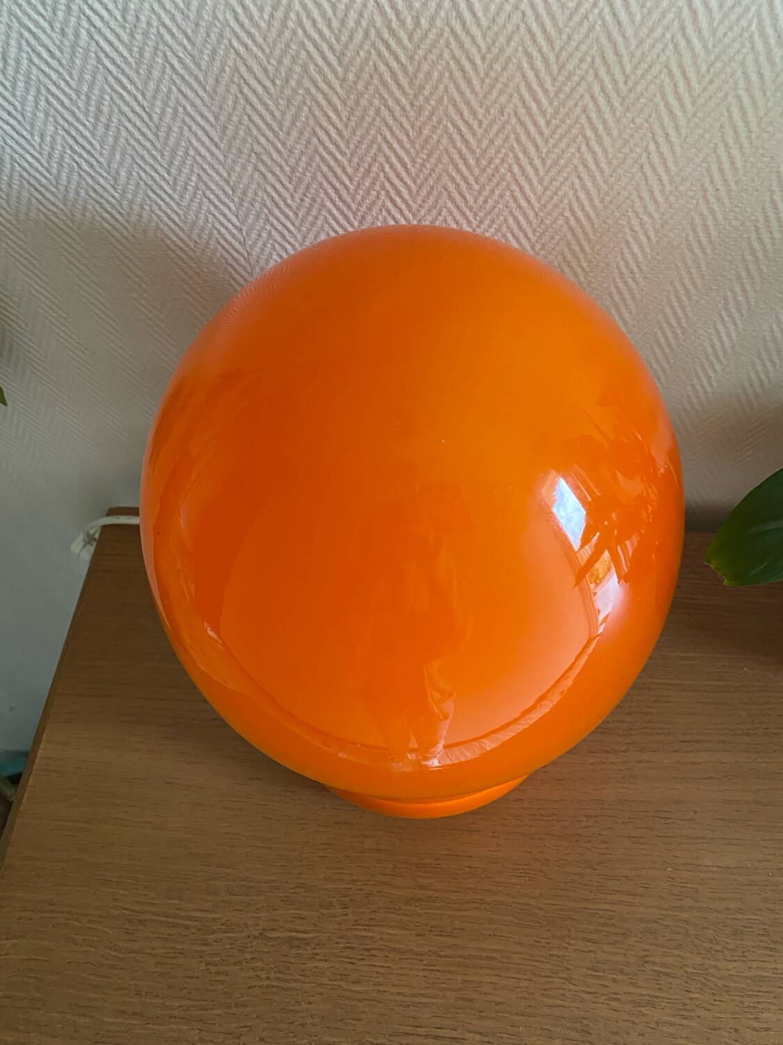 Lampe vintage Space age en verre orange