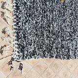 Berber carpet chiné black and white 197x303cm