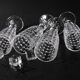 Set of 4 Vintage Pressed Glass Champagne Flutes, Clear Italian Stemware