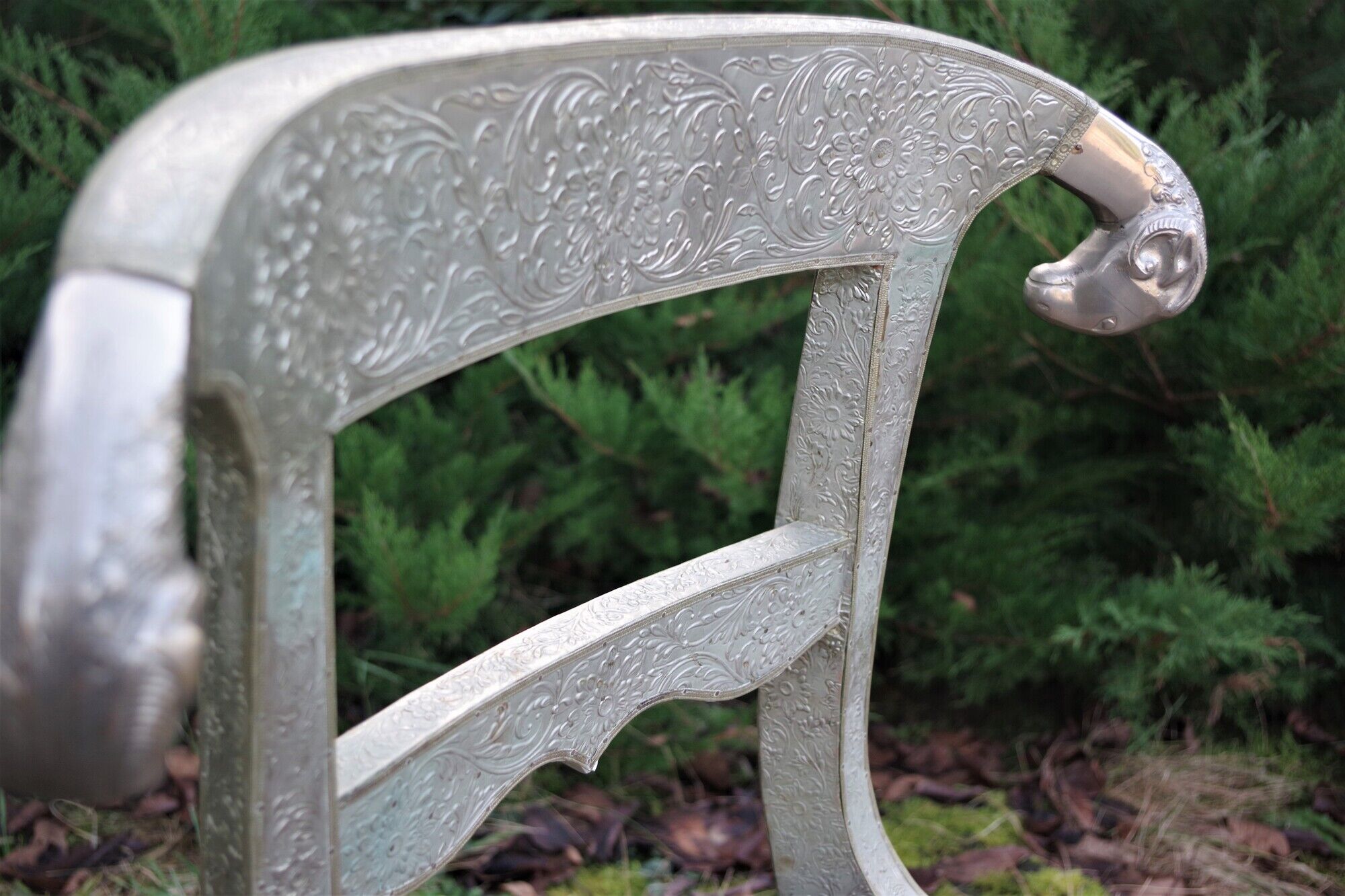 Vintage silver metal chair