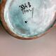 Italian glazed ceramic lamp 1960 mid century Bitossi turquoise