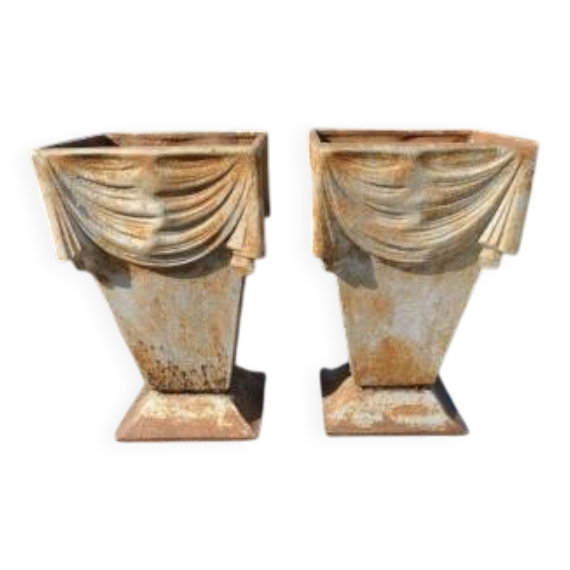 Pair of cast iron vases from 1900 in Charleville-Mézières