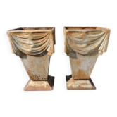 Pair of cast iron vases from 1900 in Charleville-Mézières