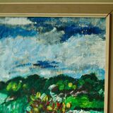 Original mid-century oil on canvas – "Landscape Pattern"