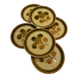 6 Gien earthenware dinner plates, Fuego pattern