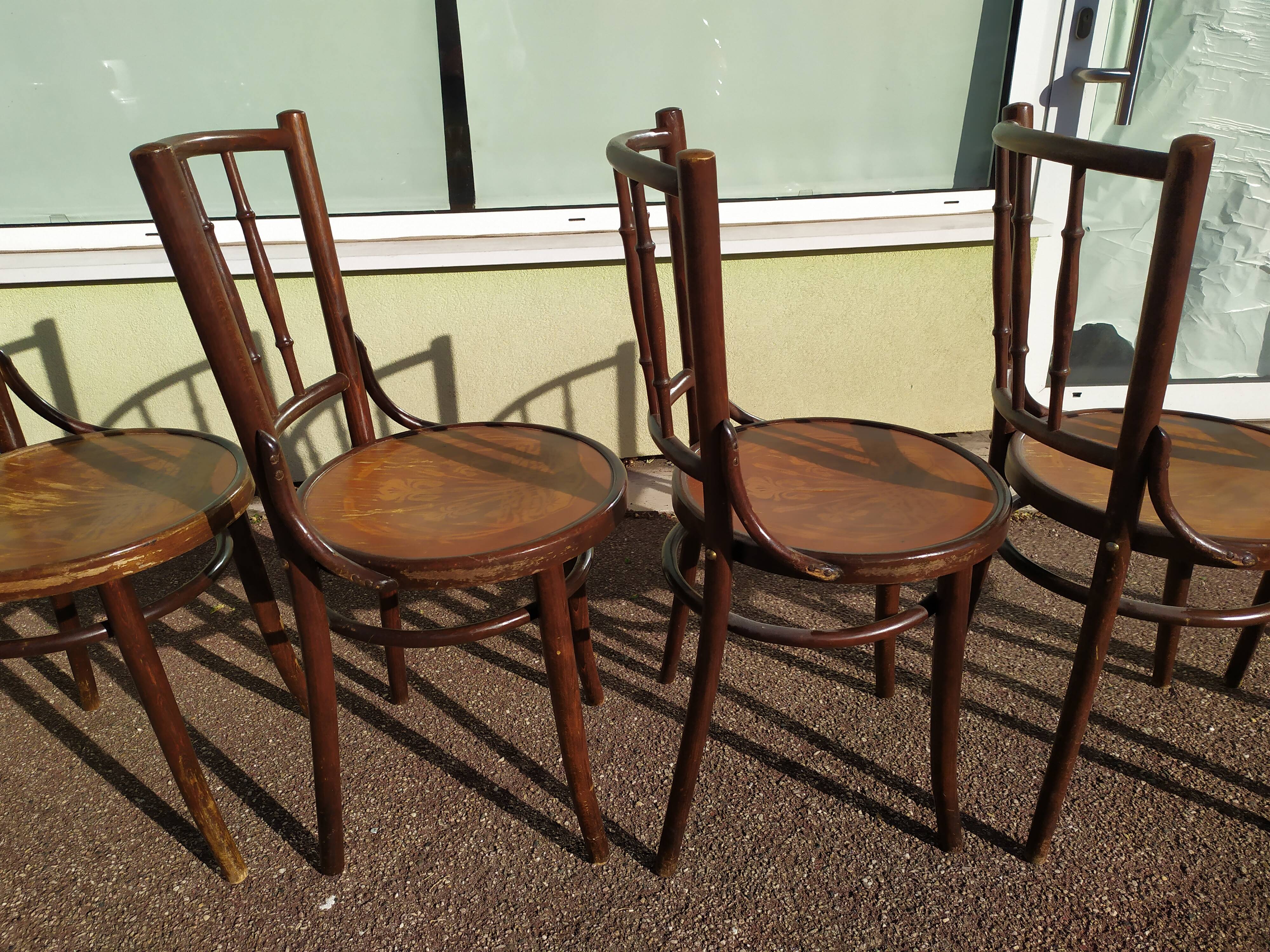 Lot de 6 chaise en bois - bistrot - terrasse - vintage