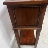 Pair of Louis XVI style bedside tables in mahogany and veneer, 20th century