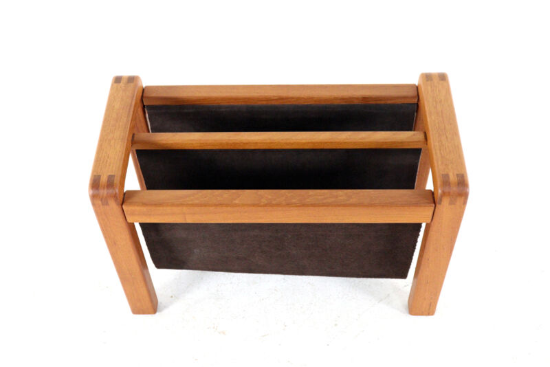 Salling stolefabrik magazine rack with leather in teak