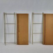 String Shelf Wood and gold metal 1960's