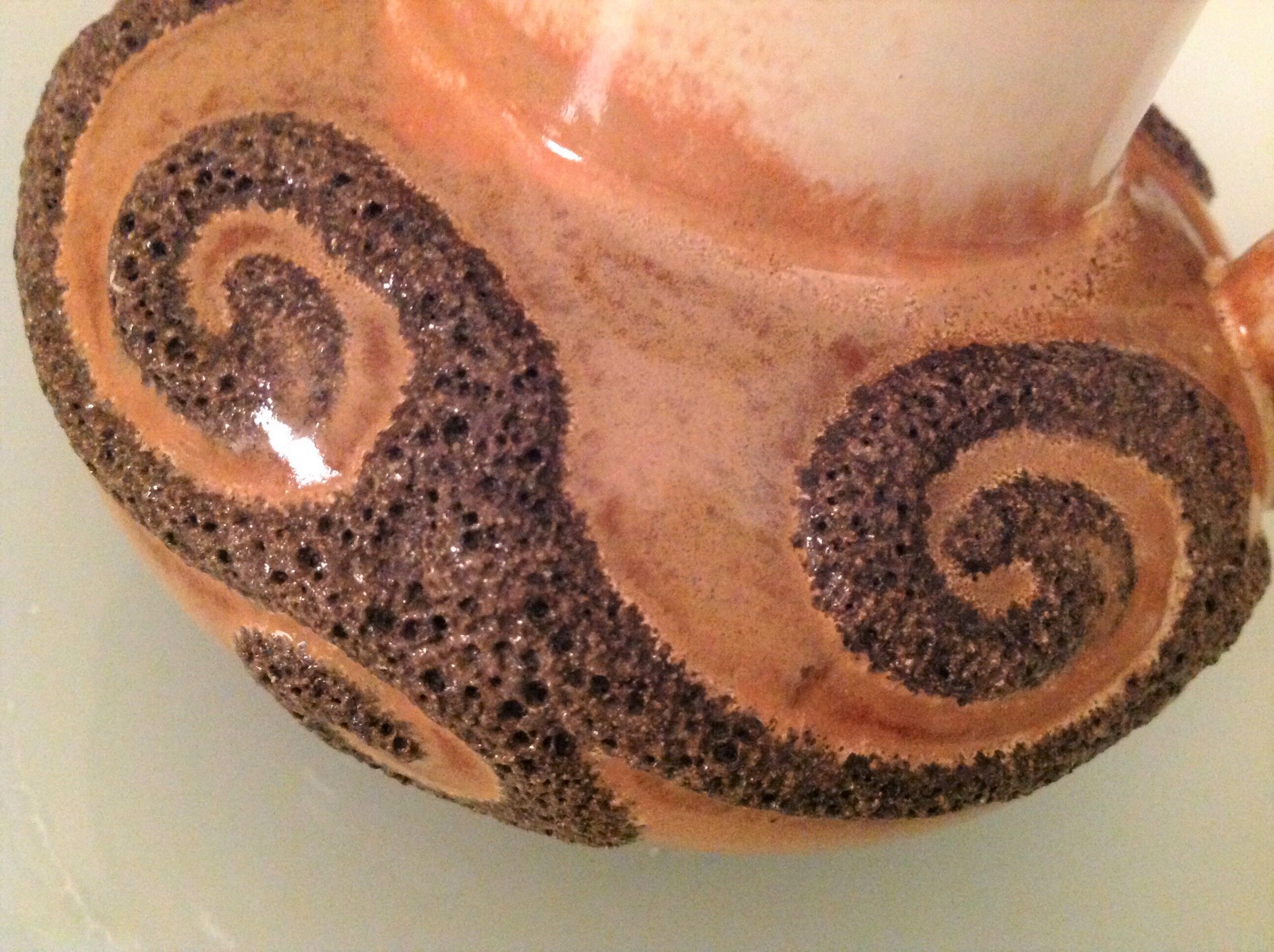 Fat Lava beige ceramic vase by Strehla West Germany vintage 60s-70s