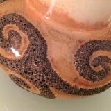 Fat Lava beige ceramic vase by Strehla West Germany vintage 60s-70s