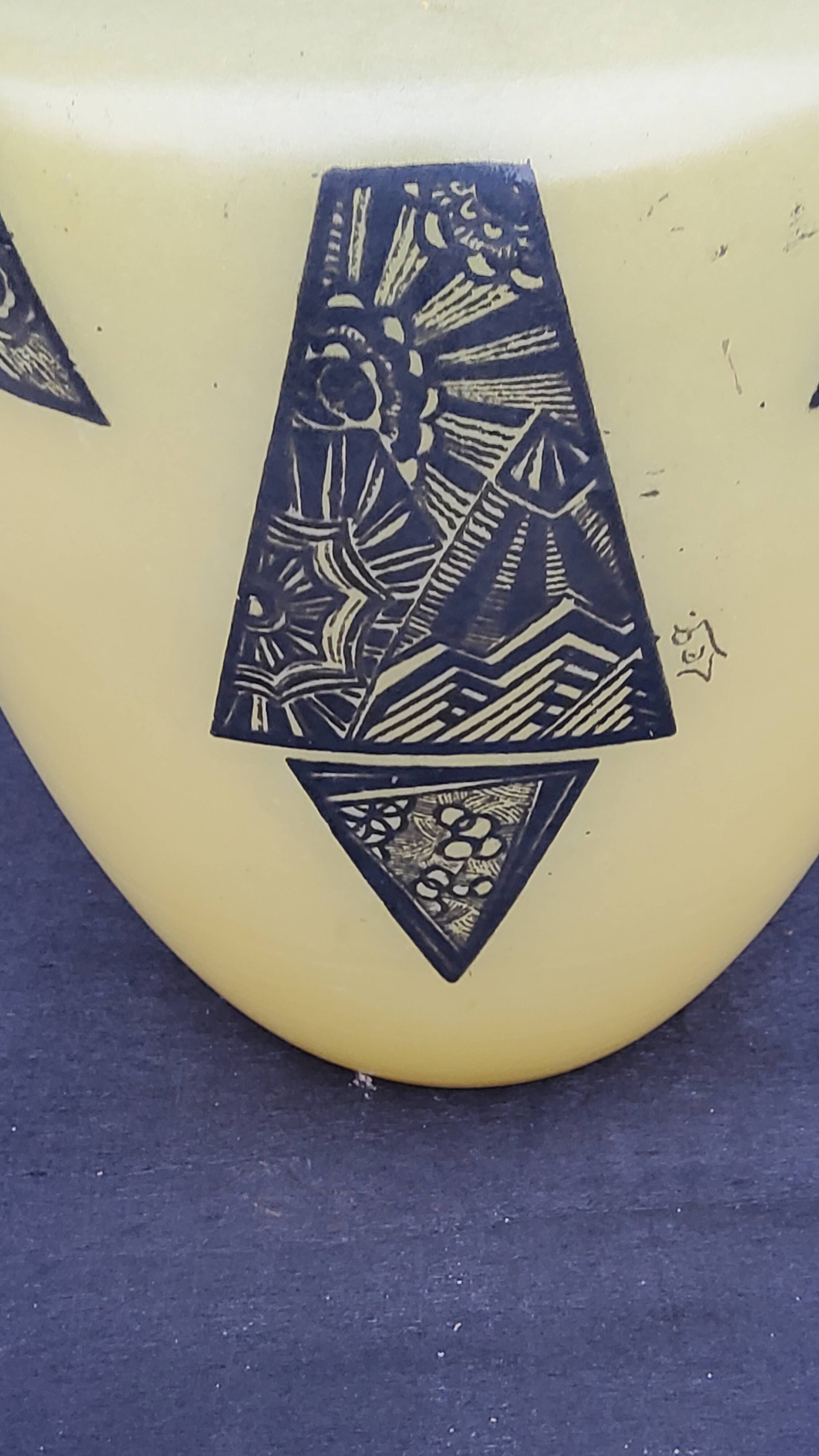 Art deco glass vase signed Legras from the 1930s