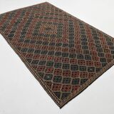 6x9 Green & Red Geometric Vintage Kilim Rug