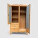 Vintage Parisian hotel wardrobe, blonde oak, 1950s.