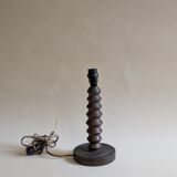 Turned wooden lamp base