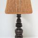 Wood lamp turned vintage rope blinds