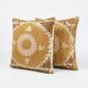 Set of 2 vintage embroidered cushion covers 61x64 cm