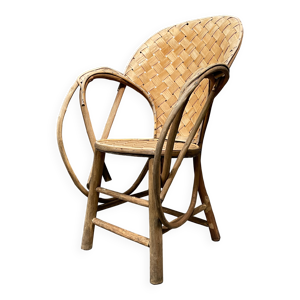 Fauteuil en bois tressé