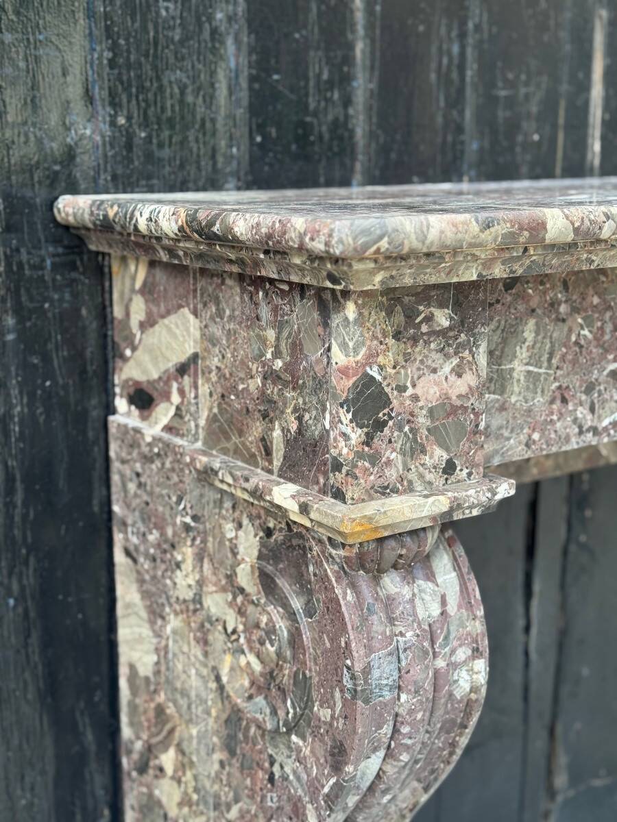 Charles X fireplace in Waulsort marble, early 19th century