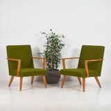 2 fauteuils verts, vers 1950