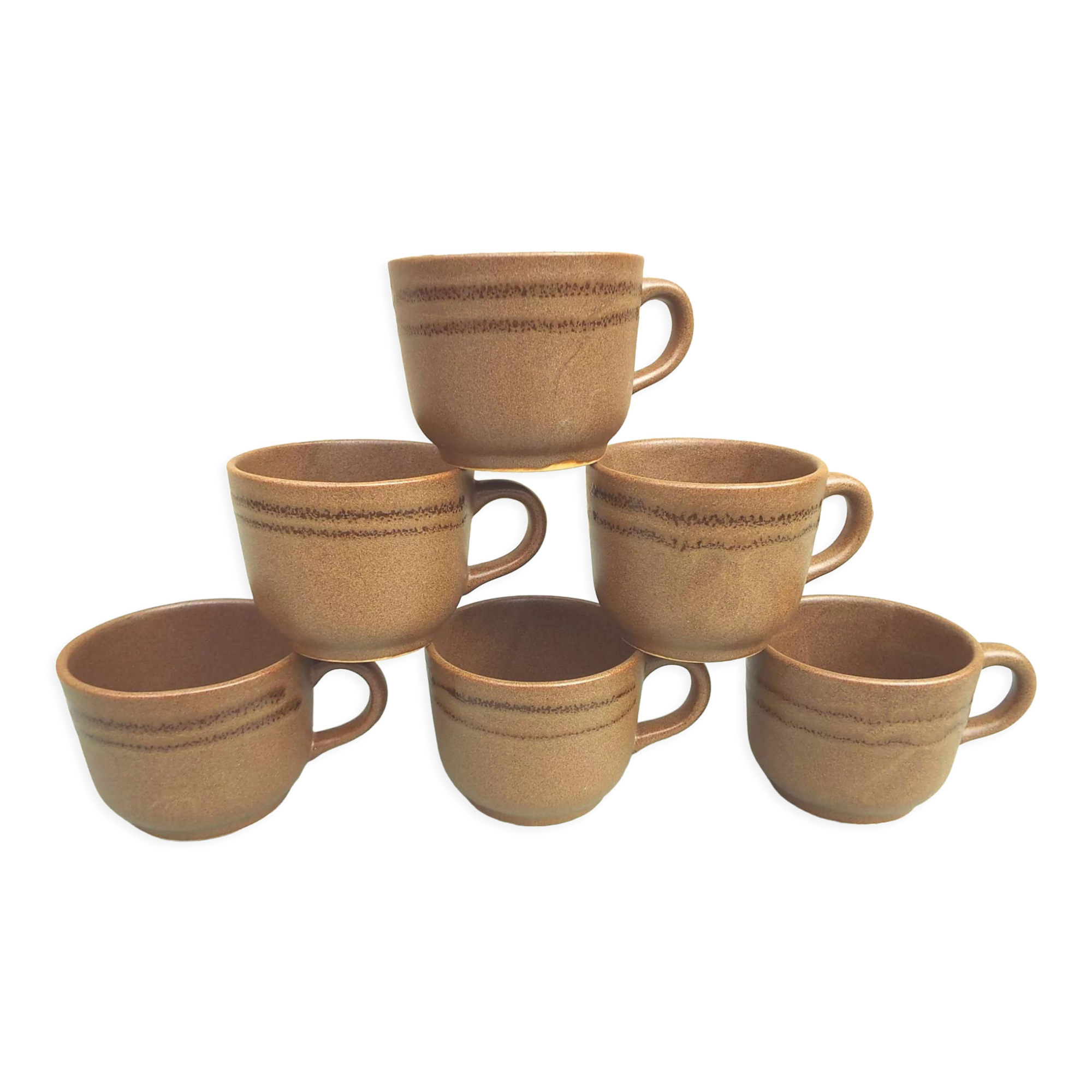 6 stoneware cups