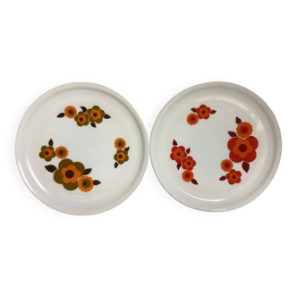 Pair of Arcopal lotus dessert plates