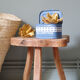Blue matchbox - old blue enamel sheet box