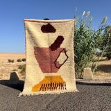 Beni Ouraine handwoven rug, traditional style, size 140 x 260 cm