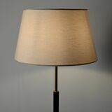 Lampadaire scandinave en laiton et bois noir, années 1950/60