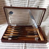 box of 12 vintage table knives